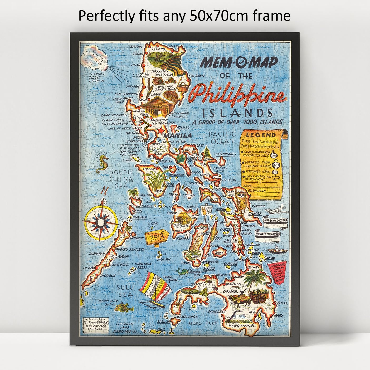 Amazon | 1945 フィリピンの地図 | 1000ピース 大人用ジグソーパズル